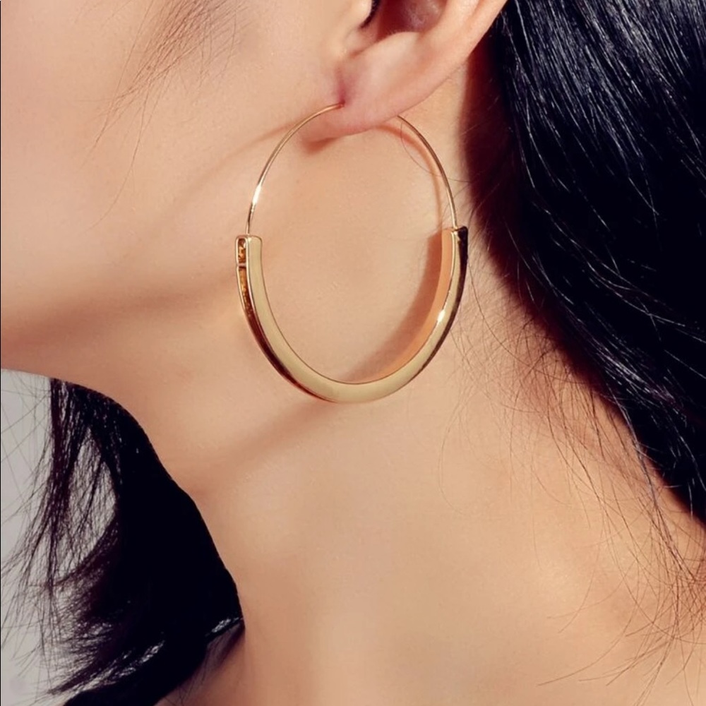 ¥18k Gold Big Hoop Earrings